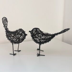 Abbot Collection Curly Woven Standing Bird - Artistic Black Wire Bird Figurines